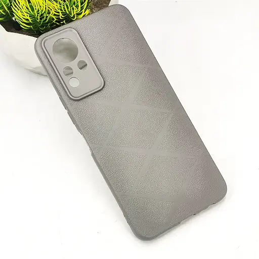 [PO14BINOT11-75-9] Infinix Note 12 G88|Note 11 PU Leather Texture Skin Surfer Soft Silicone Back Case (Gray)