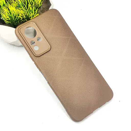 [PO14BINOT11-75-13] Infinix Note 12 G88|Note 11 PU Leather Texture Skin Surfer Soft Silicone Back Case (Brown)