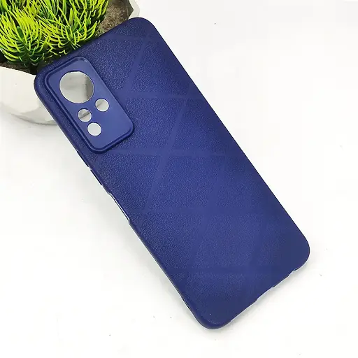 [PO14BINOT11-75-17] Infinix Note 12 G88|Note 11 PU Leather Texture Skin Surfer Soft Silicone Back Case (Navy Blue)