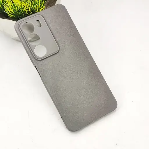 [PO14BORELMEC71-75-9] Oppo Realme C71|C75|C75x PU Leather Texture Skin Surfer Soft Silicone Back Case (Gray)