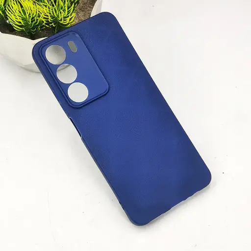 [PO14BORELMEC71-75-17] Oppo Realme C71|C75|C75x PU Leather Texture Skin Surfer Soft Silicone Back Case (Navy Blue)