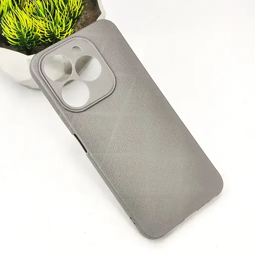 [PO14BITA80-75-9] iTel A80 4G PU Leather Texture Skin Surfer Soft Silicone Back Case (Gray)