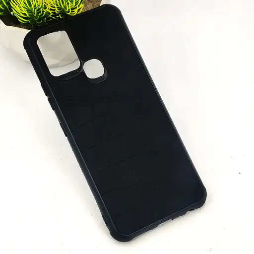 [PO18BIHOT10-23-2] Infinix Hot 10 𝑹 We Lead Let others copy. WE Impossible made Possible, ---KM Leather Logo Back Case (Black)