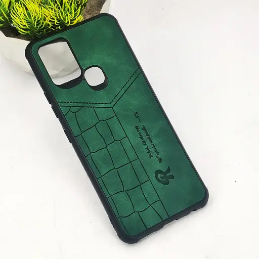[PO18BIHOT10-23-11] Infinix Hot 10 𝑹 We Lead Let others copy. WE Impossible made Possible, ---KM Leather Logo Back Case (Green)