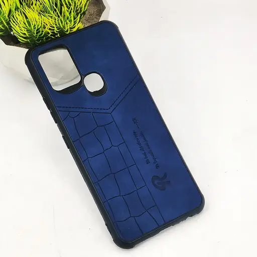 [PO18BIHOT10-23-17] Infinix Hot 10 𝑹 We Lead Let others copy. WE Impossible made Possible, ---KM Leather Logo Back Case (Navy Blue)