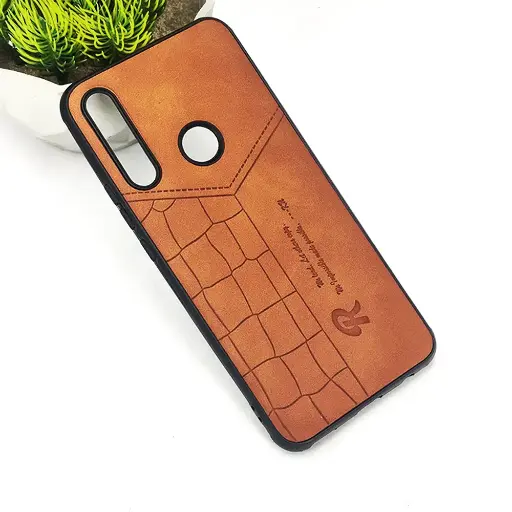 [PO18BHUY9P19-23-13] Huawei Y9 Prime 2019|P Smart Z 𝑹 We Lead Let others copy. WE Impossible made Possible, ---KM Leather Logo Back Case (Brown)