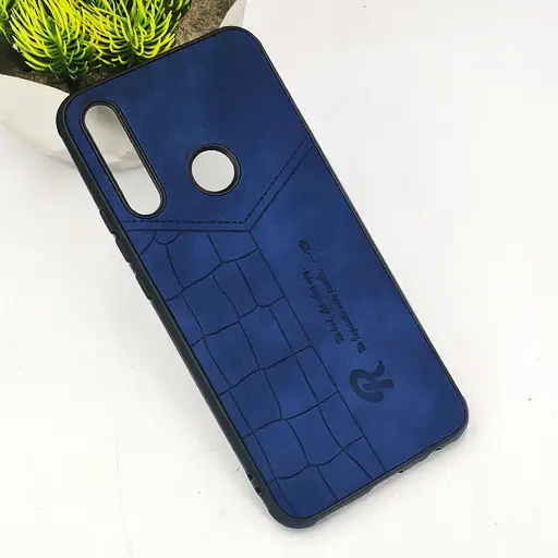 [PO18BHUY9P19-23-17] Huawei Y9 Prime 2019|P Smart Z 𝑹 We Lead Let others copy. WE Impossible made Possible, ---KM Leather Logo Back Case (Navy Blue)