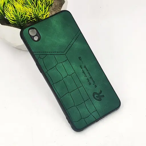 [PO18BOA37-23-11] Oppo A37 𝑹 We Lead Let others copy. WE Impossible made Possible, ---KM Leather Logo Back Case (Green)