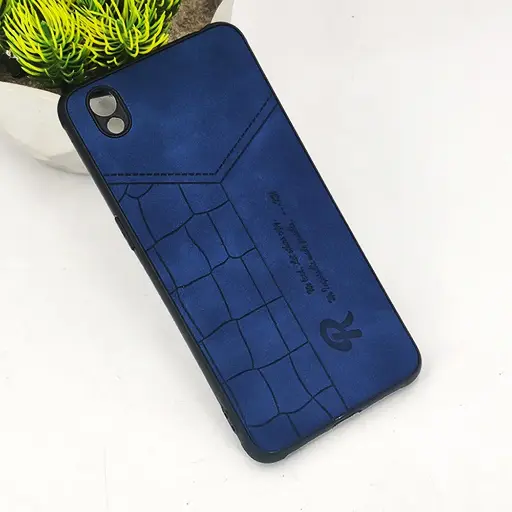 [PO18BOA37-23-17] Oppo A37 𝑹 We Lead Let others copy. WE Impossible made Possible, ---KM Leather Logo Back Case (Navy Blue)