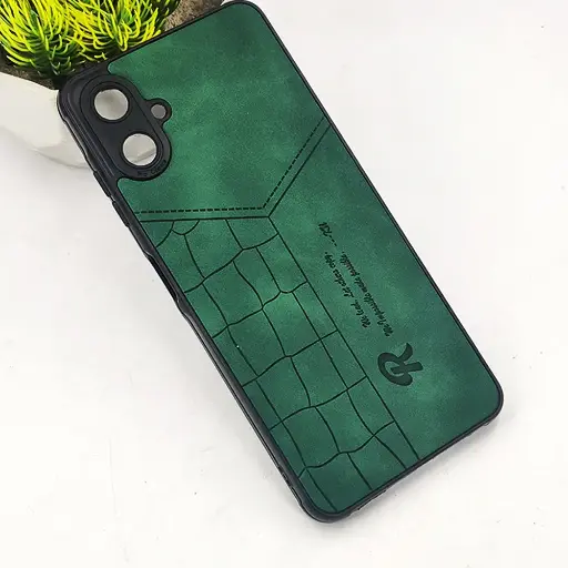 [PO18BSA06-23-11] Samsung Galaxy A06 𝑹 We Lead Let others copy. WE Impossible made Possible, ---KM Leather Logo Back Case (Green)