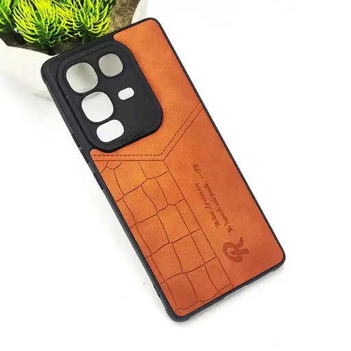 [PO18BINOT50PR-23-13] Infinix Note 50 Pro 4G|Note 50 4G 𝑹 We Lead Let others copy. WE Impossible made Possible, ---KM Leather Logo Back Case (Brown)