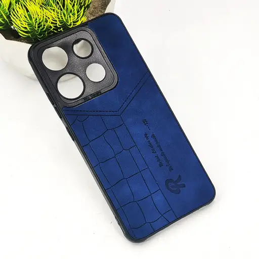 [PO18BINOT30-23-17] Infinix Note 30 4G|5G 𝑹 We Lead Let others copy. WE Impossible made Possible, ---KM Leather Logo Back Case (Navy Blue)