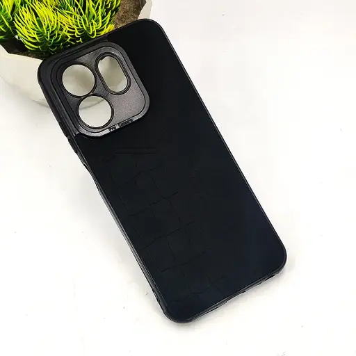 [PO18BIHOT50I-23-2] Infinix Hot 50i|Smart 9|Smart 9 𝑹 We Lead Let others copy. WE Impossible made Possible, ---KM Leather Logo Back Case (Black)