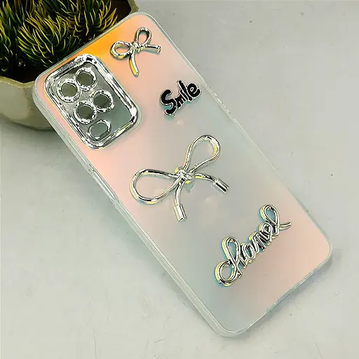 [PO8BOA54-14-1] Oppo A54 4G Fancy Chanel/Smile Back Case (White) 
