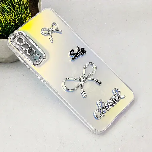 [PO8BSA30S-14-1] Samsung Galaxy A30S & A50 Fancy Chanel/Smile Mobile Back Case (White)