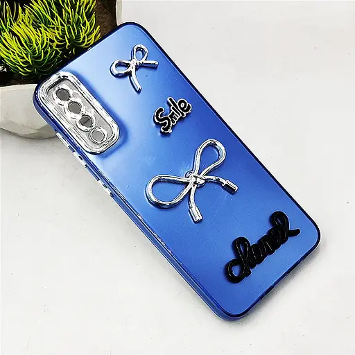[PO8BSA30S-14-3] Samsung Galaxy A30S & A50 Fancy Chanel/Smile Mobile Back Case (Blue)
