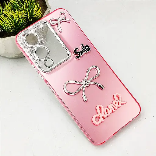 [PO8BVIY17S-14-10]  Vivo Y17s 4G Fancy Chanel/Smile Mobile Back Case (Pink)