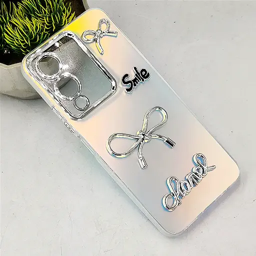 [PO8BVIY17S-14-30]  Vivo Y17s 4G Fancy Chanel/Smile Mobile Back Case (Crystal)
