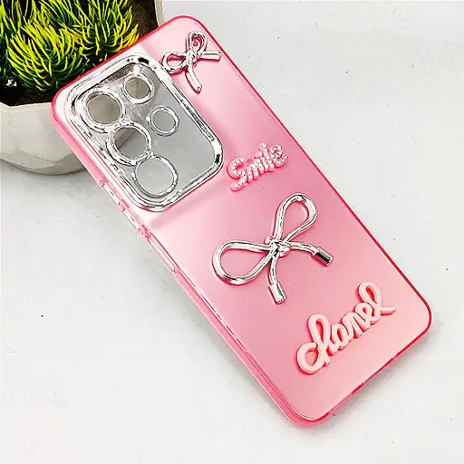 [PO8BVIY29-14-10]  Vivo Y29 4G Fancy Chanel/Smile Mobile Back Case (Pink)