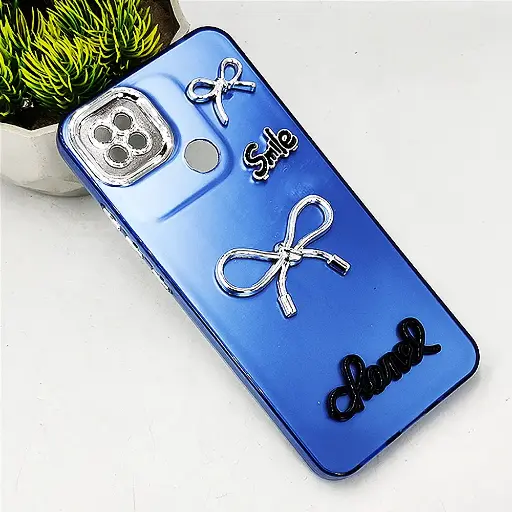 [PO8BMI9C-14-3] Xiaomi Redmi 9C|Redmi 10A|Poco C31 Fancy Chanel/Smile Mobile Back Case (Blue)