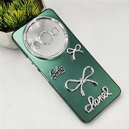 [PO8BMIA3-14-11] Xiaomi Redmi A3x|Redmi A3|Poco C61 4G Fancy Chanel/Smile Mobile Back Case (Green)
