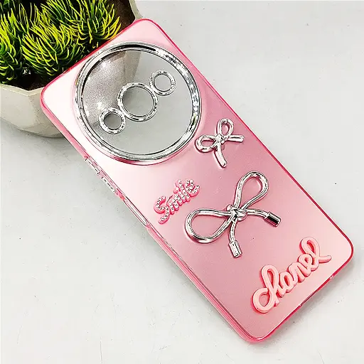 [PO8BMIA3-14-10] Xiaomi Redmi A3x|Redmi A3|Poco C61 4G Fancy Chanel/Smile Mobile Back Case (Pink)