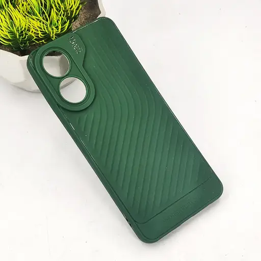 [PO14BOA78-12-11] Oppo A78 GEAR 4 Luxuary Carbon Texture Soft Silicone Back Case (Green)