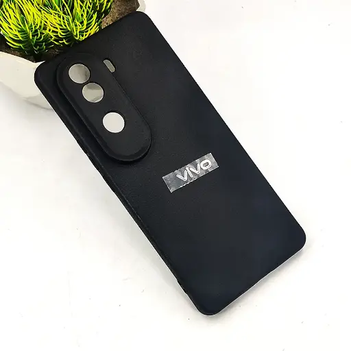 [PO14BVIV40E-22-2] Vivo V40e 5G Brand Logo Texture Soft Silicone Back Case (Black)