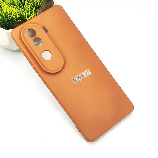 [PO14BVIV40E-22-13] Vivo V40e 5G Brand Logo Texture Soft Silicone Back Case (Brown)
