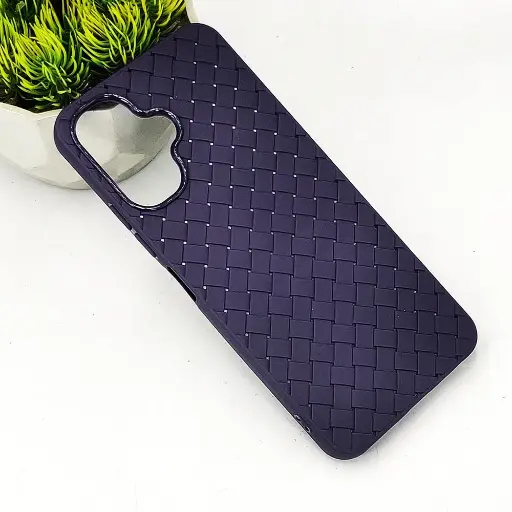 [PO14BMIA5-52-12] Xiaomi Redmi A5 4G|Poco C71 4G Woven With Leather Feel Soft Silicone Back Case (Purple)