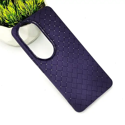 [PO14BVIV505G-52-12] Vivo V50 5G Woven With Leather Feel Soft Silicone Back Case (Purple)