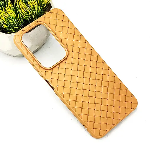 [PO14BVIY29-52-42] Vivo Y29 4G|T4X 5G Woven With Leather Feel Soft Silicone Back Case (Desert Titanium)