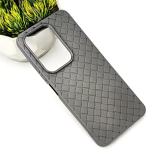 [PO14BVIY29-52-36] Vivo Y29 4G|T4X 5G Woven With Leather Feel Soft Silicone Back Case (Natural Titanium)
