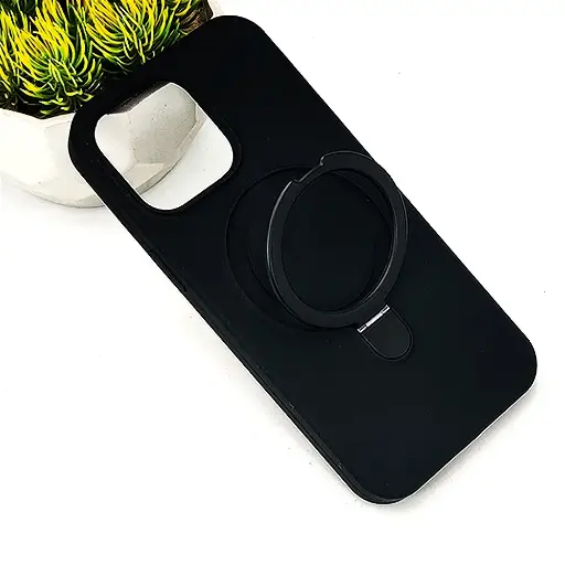[PO23BIP15PMAX-7-2] iPhone 15 Pro Max Compatible With MagSafe Official Soft Silky Back Case (Black)