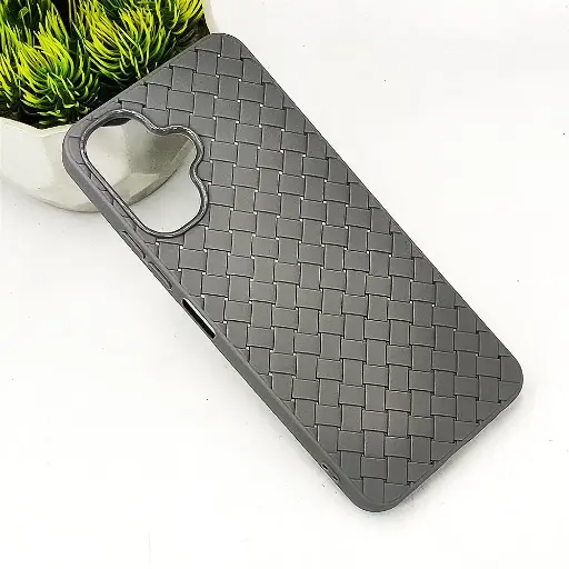 [PO14BISMRT10-52-36] InfiniX Smart 10 & POP 10 & Spark GO 2  Woven With Leather Feel Soft Silicone Back Case (Natural Titanium)