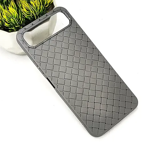 [PO14BISMRT10PL-52-36] InfiniX Smart 10 Plus Woven With Leather Feel Soft Silicone Back Case (Natural Titanium)