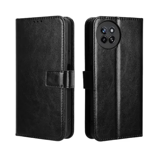 [PO42FBITS23-4-2] iTel S23 4G NMT Premium Luxuary Leather Book Case (Black)