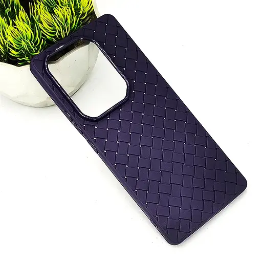 [PO14BINOT50PR-52-12] Infinix Note 50 Pro 4G|Note 50 4G Woven With Leather Feel Soft Silicone Back Case (Purple) 