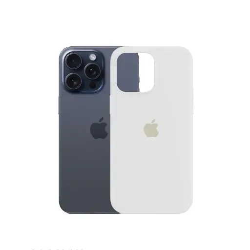 [PO23BIP15PR-1-1] Iphone 15 Pro Official Soft Silky Back Case (White)