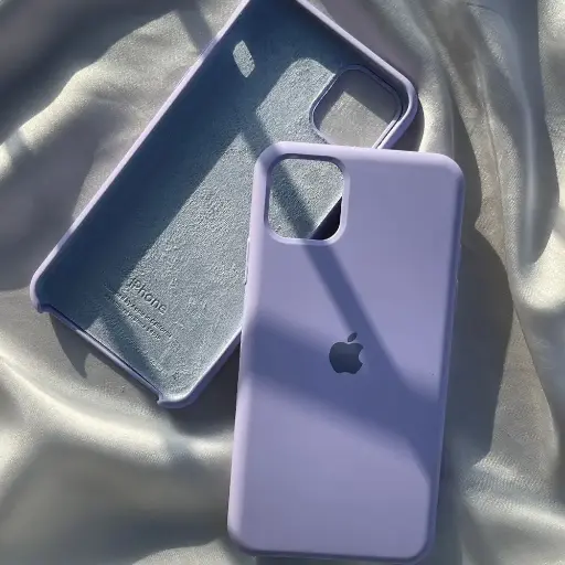 [PO23BIPXIR-1-25] Iphone 11 Official Soft Silky Case Mobile Pouch (Blue Gray) 