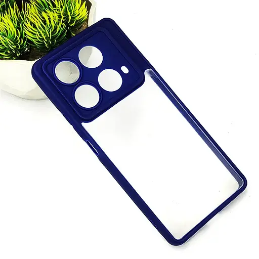 [PO10BINOT40-6-17] Infinix Note 40 4G Side Color & Transparent Spigen Back Case (Navy Blue)