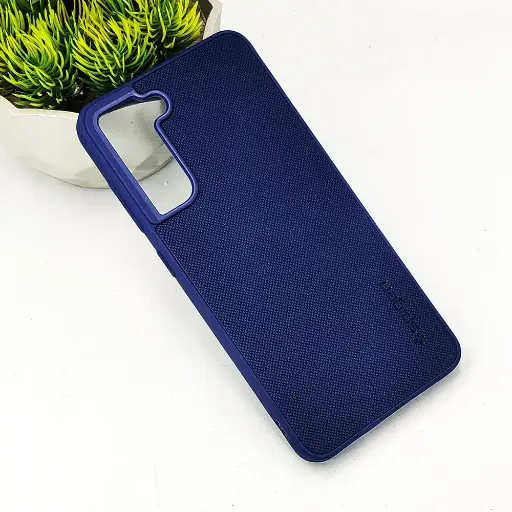 [PO32BSS21FE-16-17] Samsung Galaxy S21 FE Spigen Hard Dotted Leather Back Case (Navy Blue)