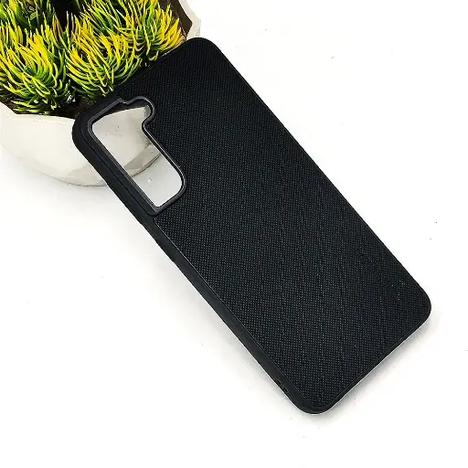 [PO32BSS21-16-2] Samsung Galaxy S21 5G Spigen Hard Dotted Leather Back Case (Black)