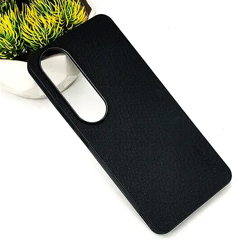 [PO32BVIV50L 5G-16-2] Vivo V50 Lite 5G Spigen Hard Dotted Leather Back Case (Black)