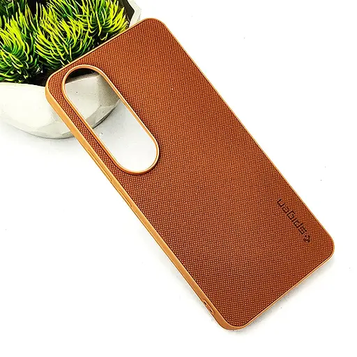 [PO32BVIV50L 5G-16-13] Vivo V50 Lite 5G Spigen Hard Dotted Leather Back Case (Brown)