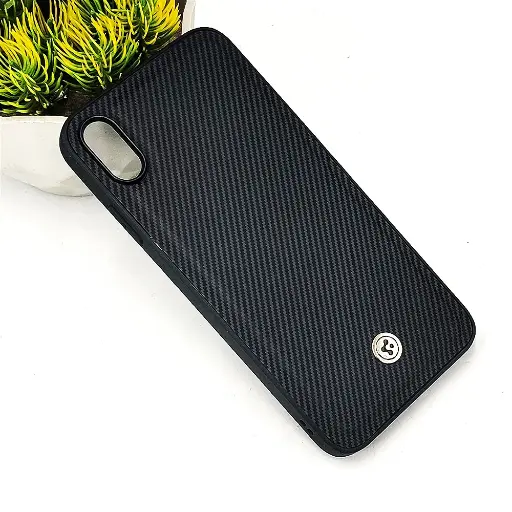 [PO54BIPXR-4-2] iPhone XR Spigen Logo 3D Carbon Fiber Texture Back Case (Black)