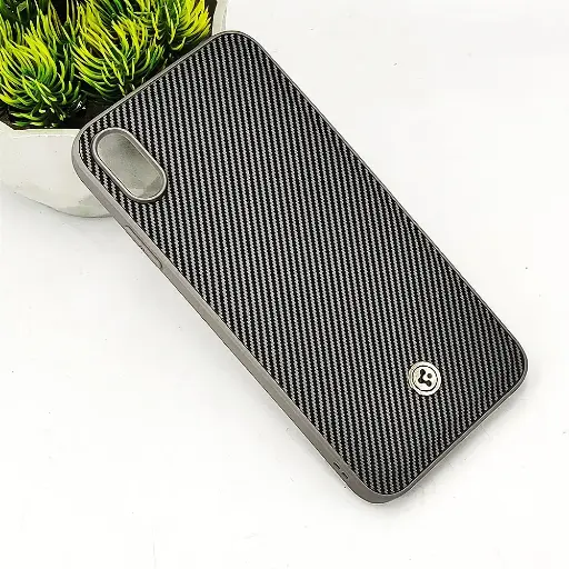 [PO54BIPXR-4-9] iPhone XR Spigen Logo 3D Carbon Fiber Texture Back Case (Gray)