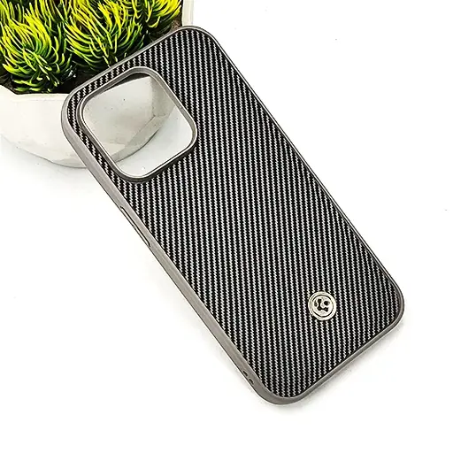 [PO54BIP14PR-4-9] iPhone 14 Pro Spigen Logo 3D Carbon Fiber Texture Back Case (Gray)