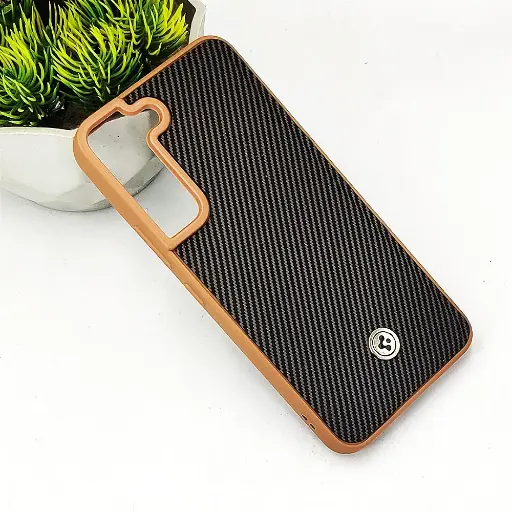 [PO54BSS21-4-13] Samsung Galaxy S21 Spigen Logo 3D Carbon Fiber Texture Back Case (Brown)