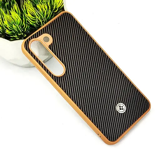 [PO54BSS23-4-13] Samsung Galaxy S23 Spigen Logo 3D Carbon Fiber Texture Back Case (Brown)